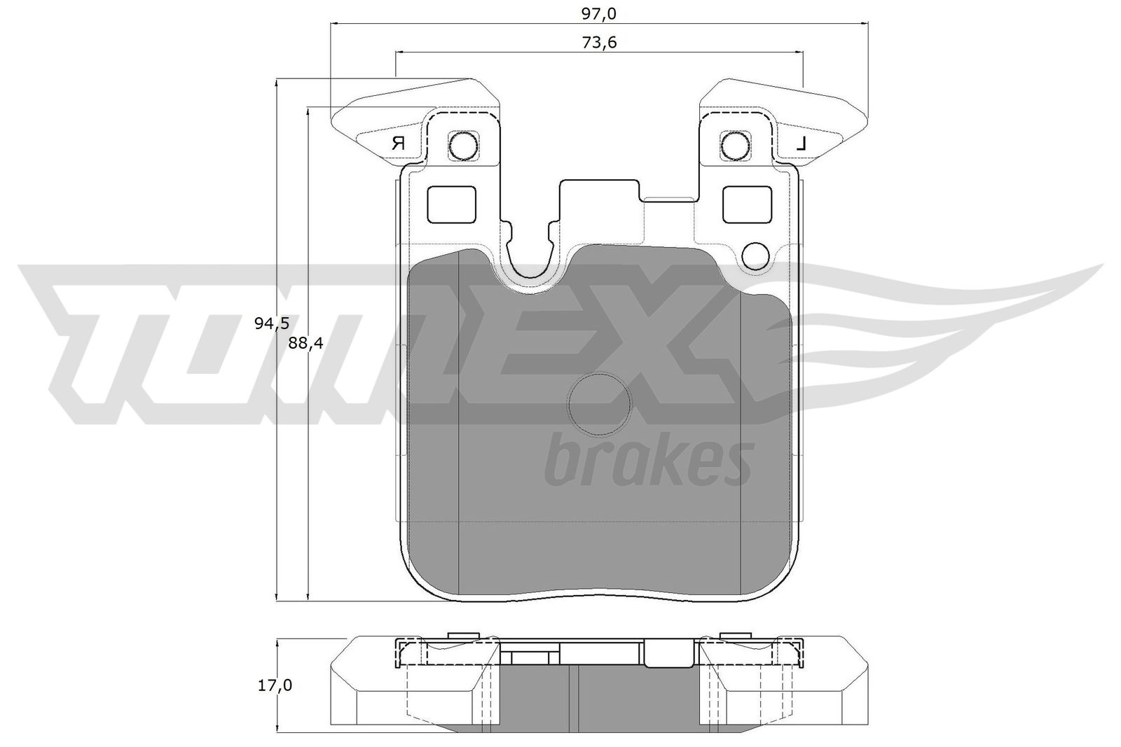 Sada brzdových platničiek kotúčovej brzdy TOMEX Brakes